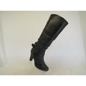 Steve Madden Womens Black Leather Slouch Buckle Knee High Boots Size 36 EUR